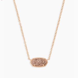 Kendra Scott Elisa Pendant Necklace in Rose Gold Drusy